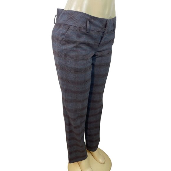 Womens Gray Plaid Straight-Leg Dress Pants By Mexx Size 10 - Picture 2 of 8